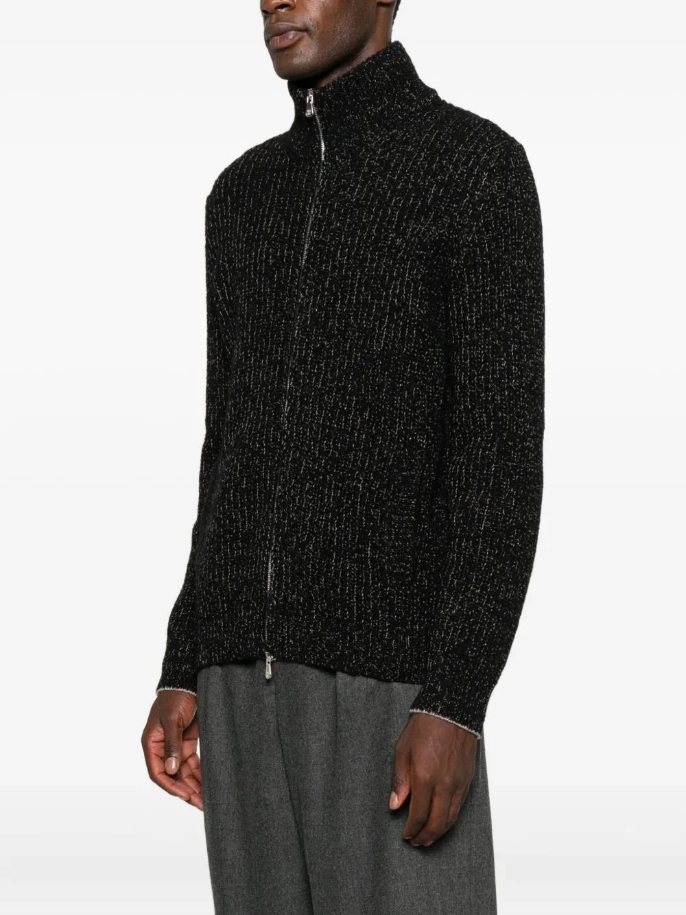 Brunello Cucinelli Vest met rits en lange mouwen Zwart