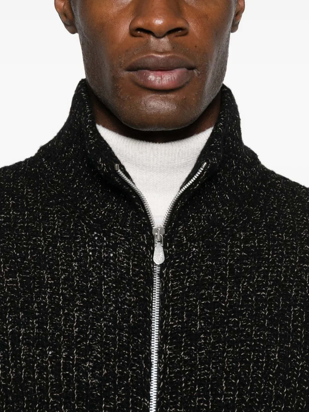 Brunello Cucinelli Vest met rits en lange mouwen Zwart