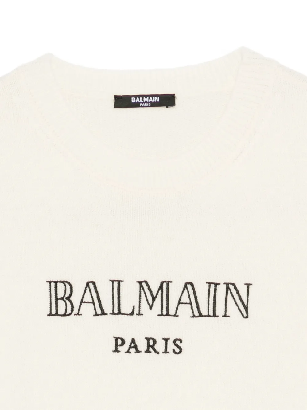 Balmain Kids Trui met logoprint en ronde hals Wit