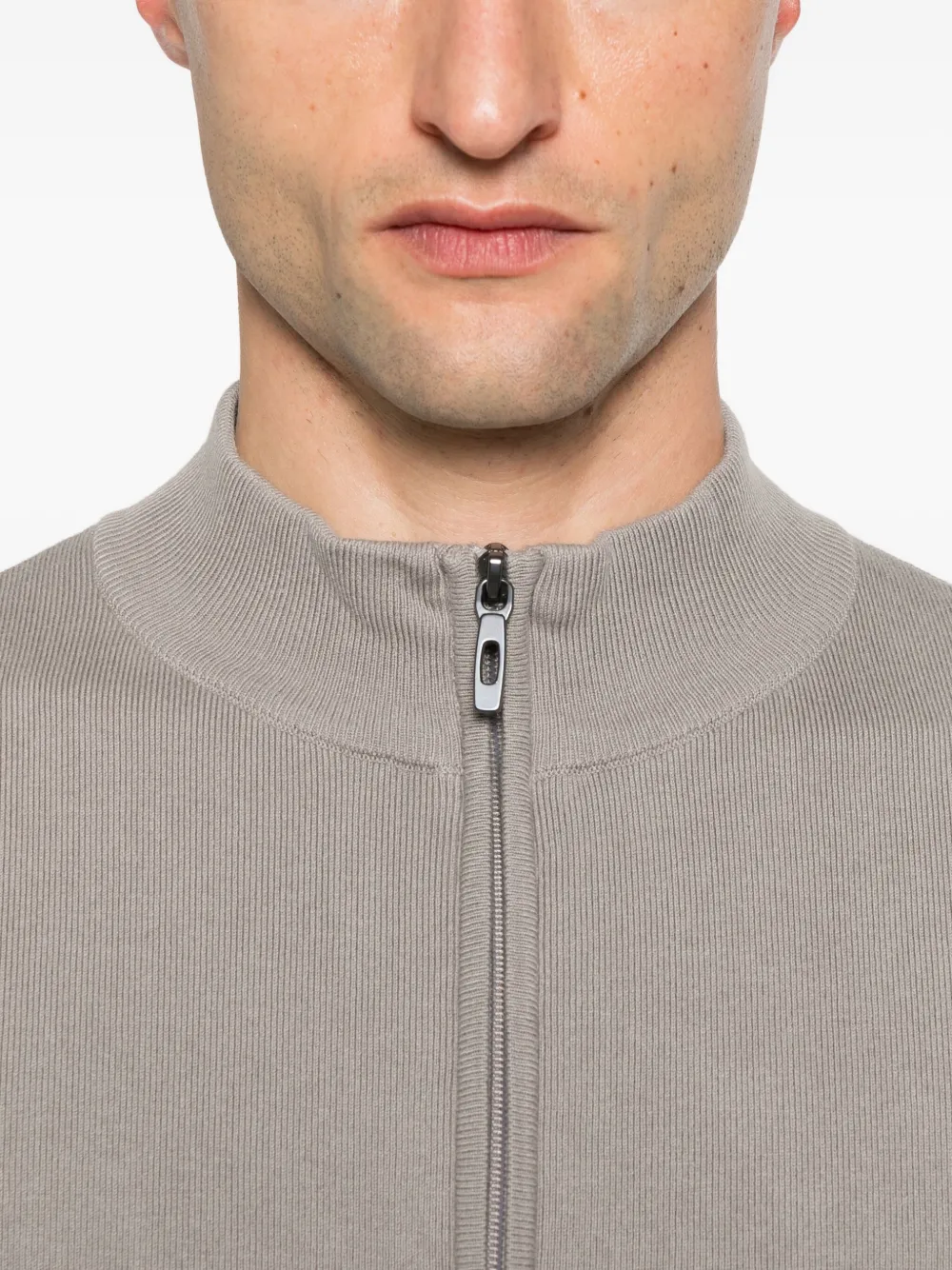 Antony Morato Fijngeribbeld jack met rits Beige