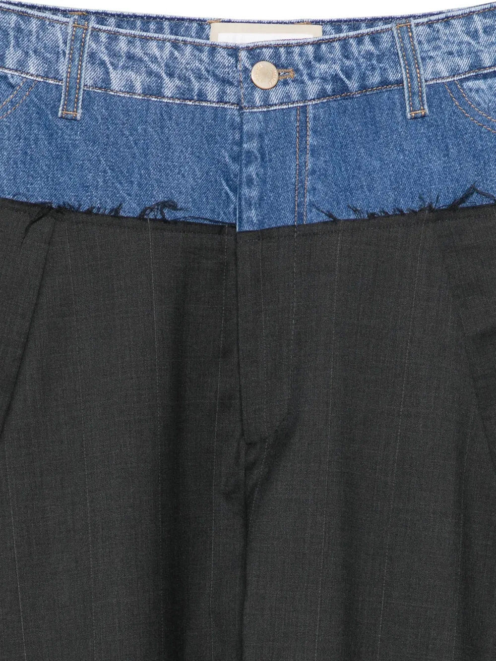 LITKOVSKA Broek met krijtstreep en vlakken Grijs