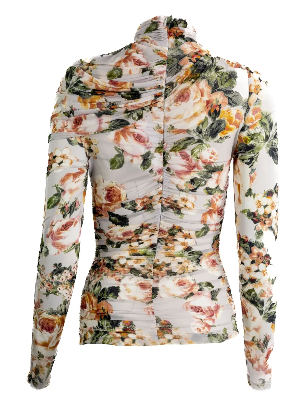 Magda Butrym Blouse met halternek en bloemenprint - Beige