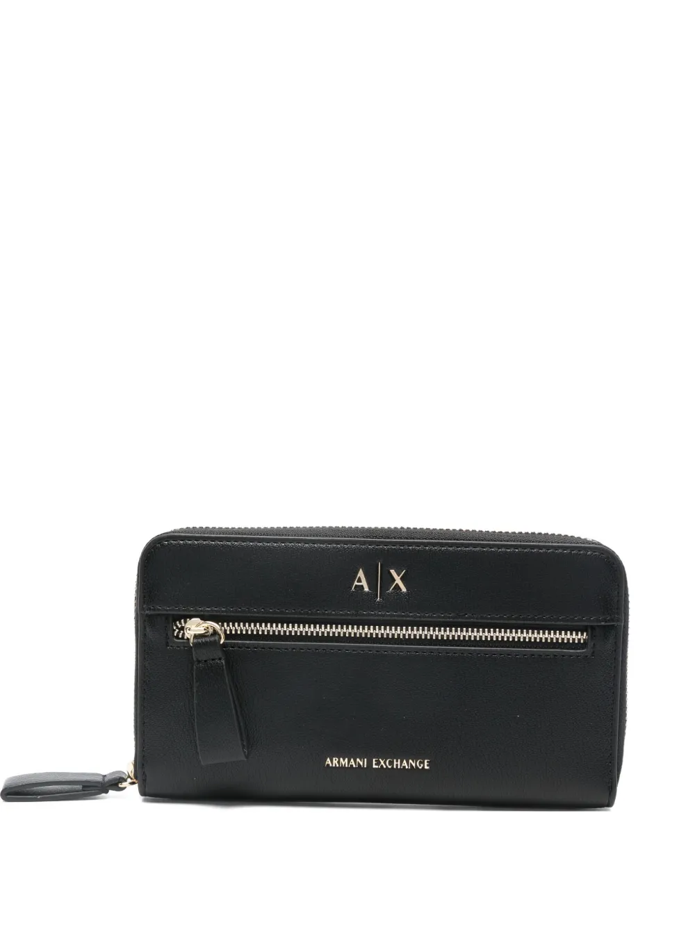 Armani Exchange Logo-plaque Leather Wallet In Black