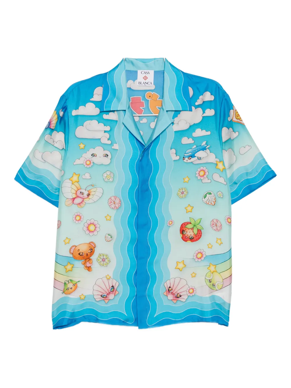 Casablanca Camicia in twill di seta - Blu