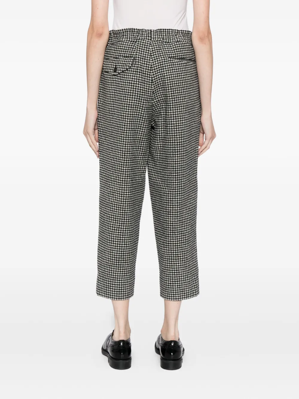Black Comme Des Garçons Houndstooth Trousers In Black