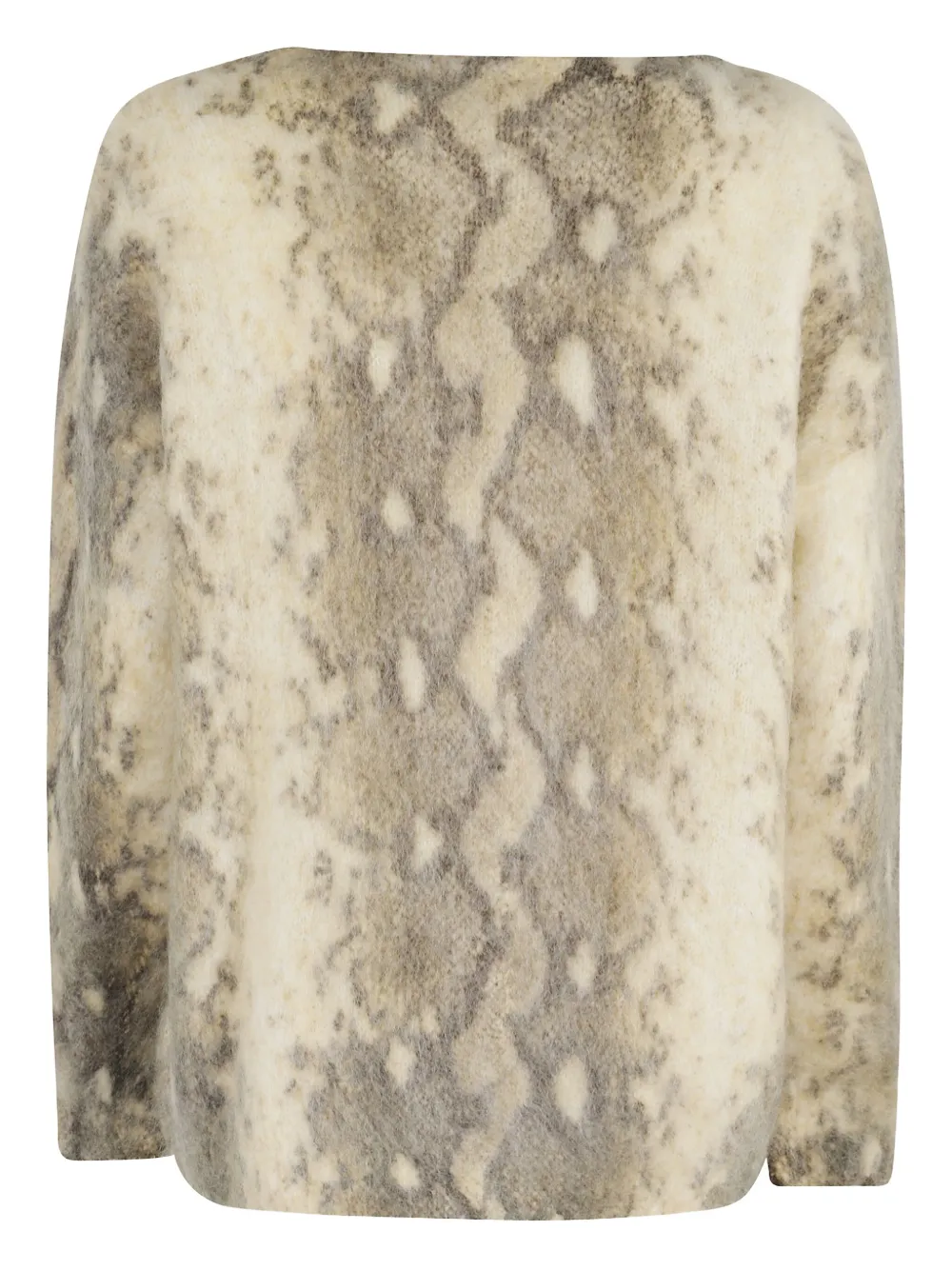 Solotre Button Snake-pattern Cardigan In Brown