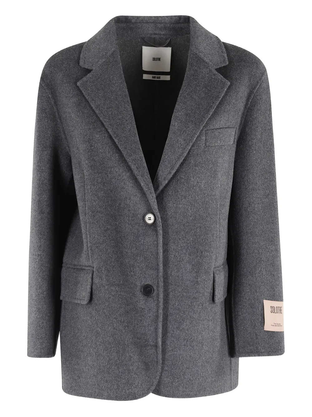 Solotre Button Jacket In Gray