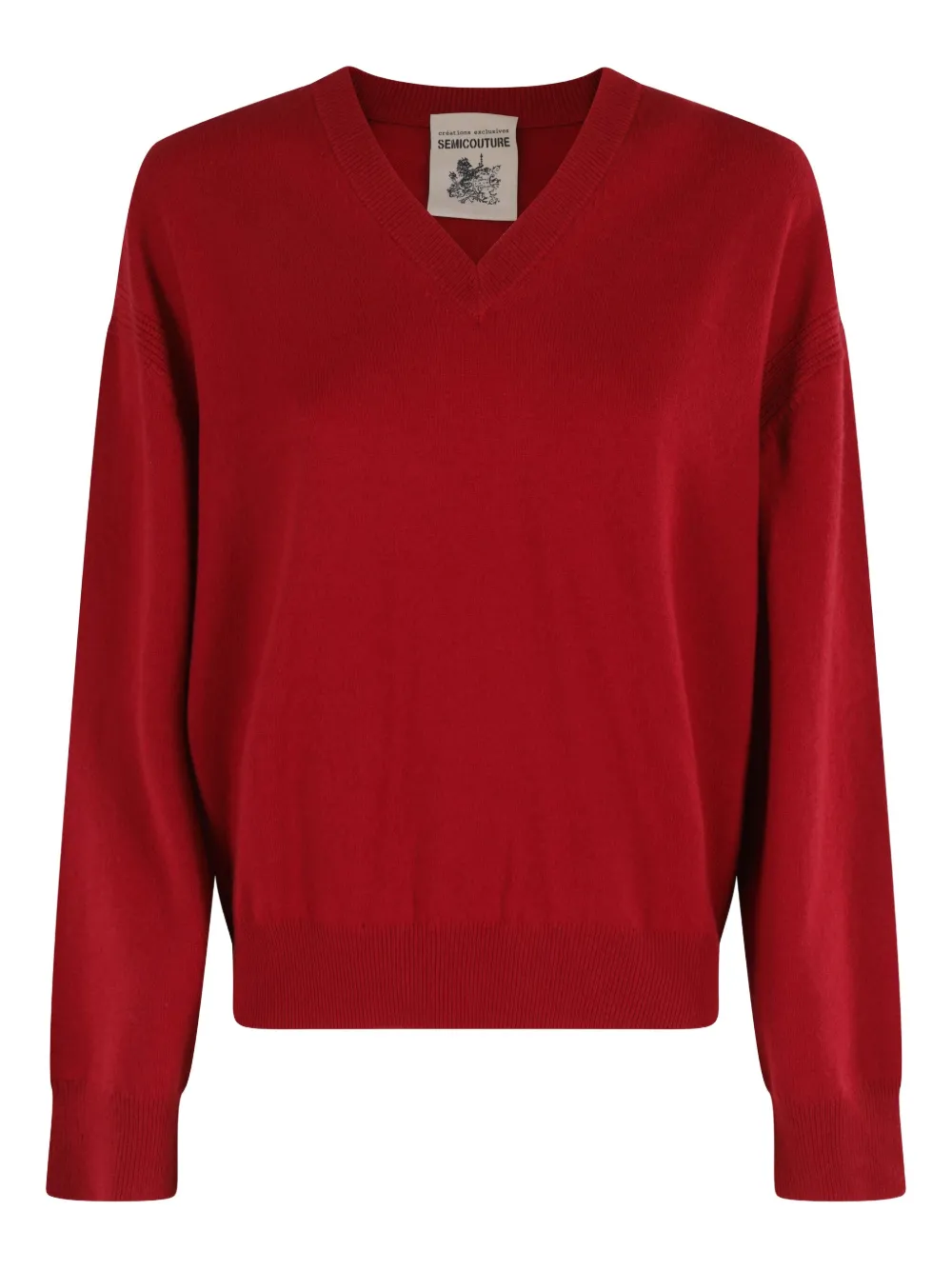 Semicouture Maglione con scollo a V - Rosso