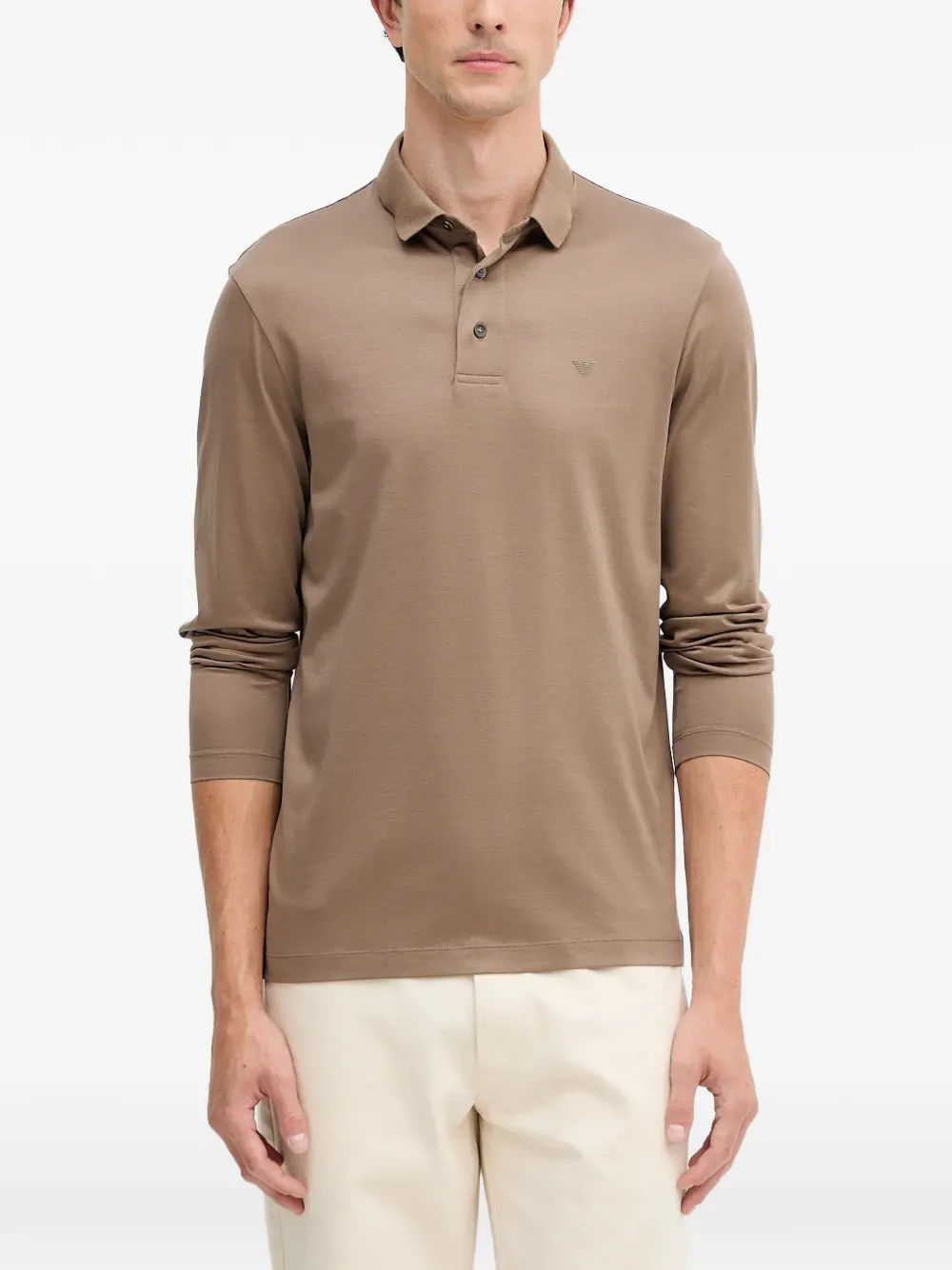 Emporio Armani long-sleeves polo shirt - Marrone