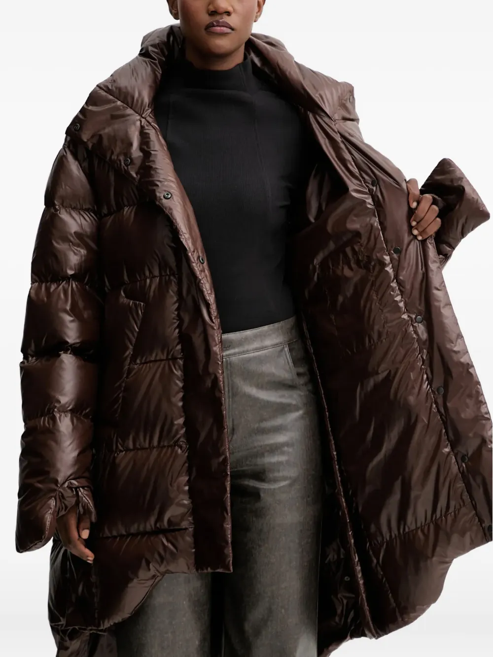 Mmc Studio Kare Puffer Coat In Brown