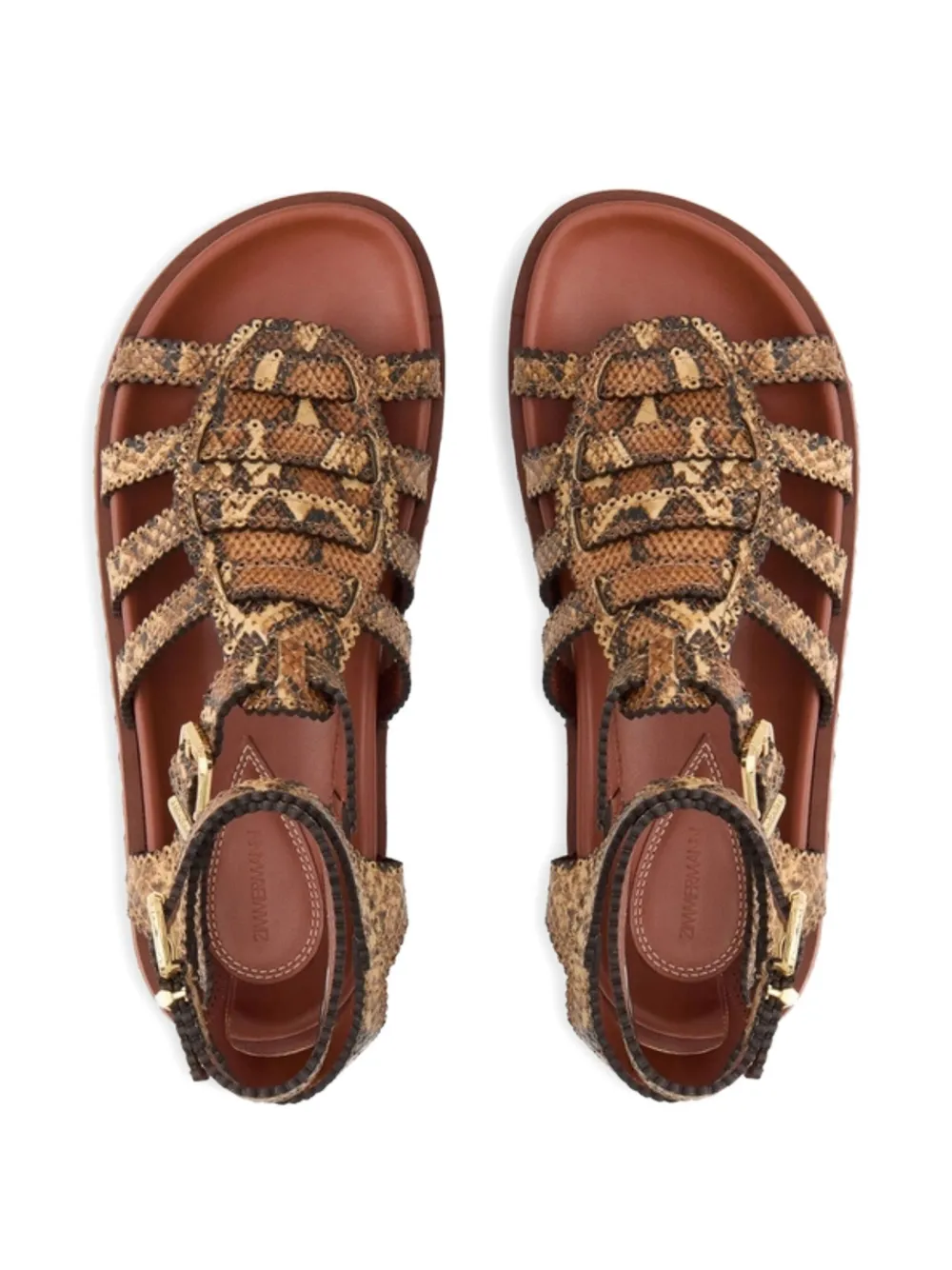 ZIMMERMANN Goldie Gladiator sandalen met gesp Bruin
