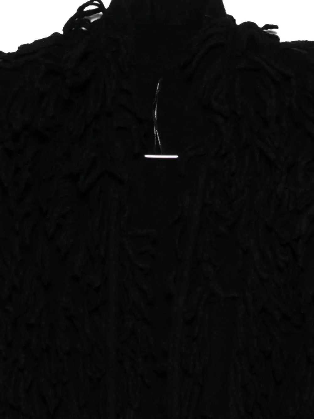 Masnada Fringed Cardigan In Black