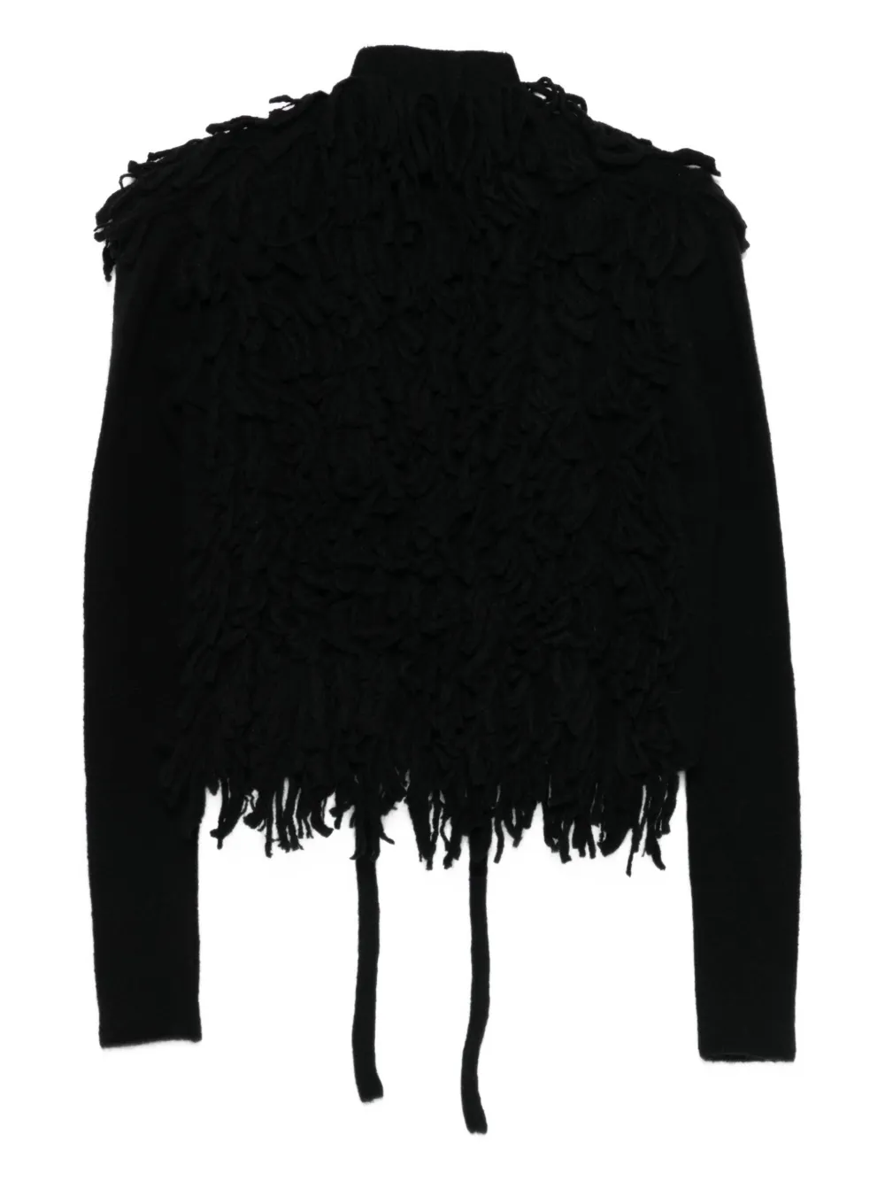 Masnada Fringed Cardigan In Black