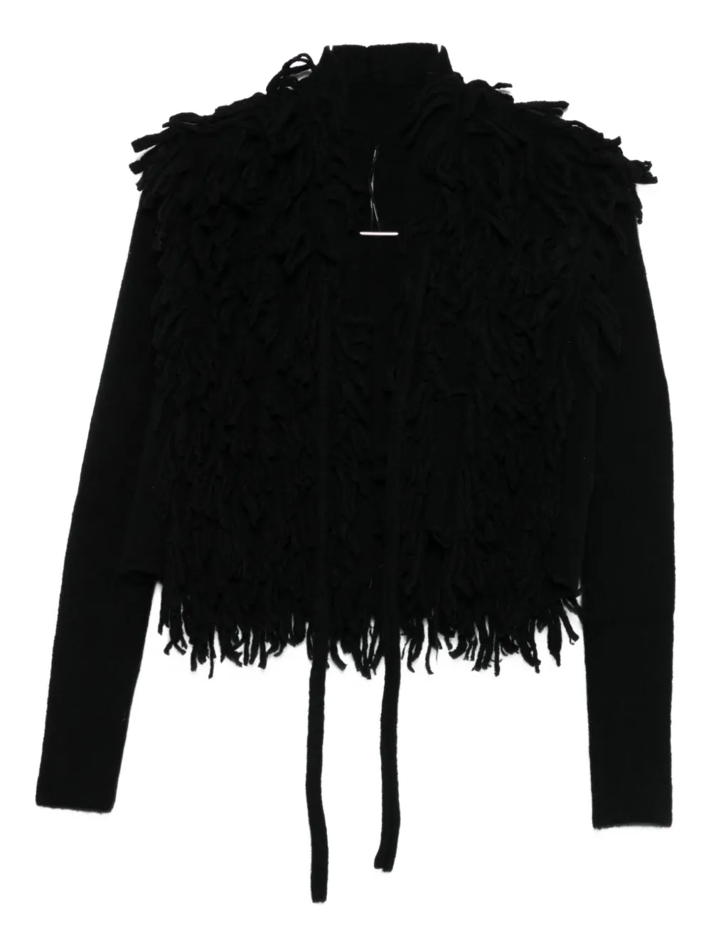 Masnada Fringed Cardigan In Black