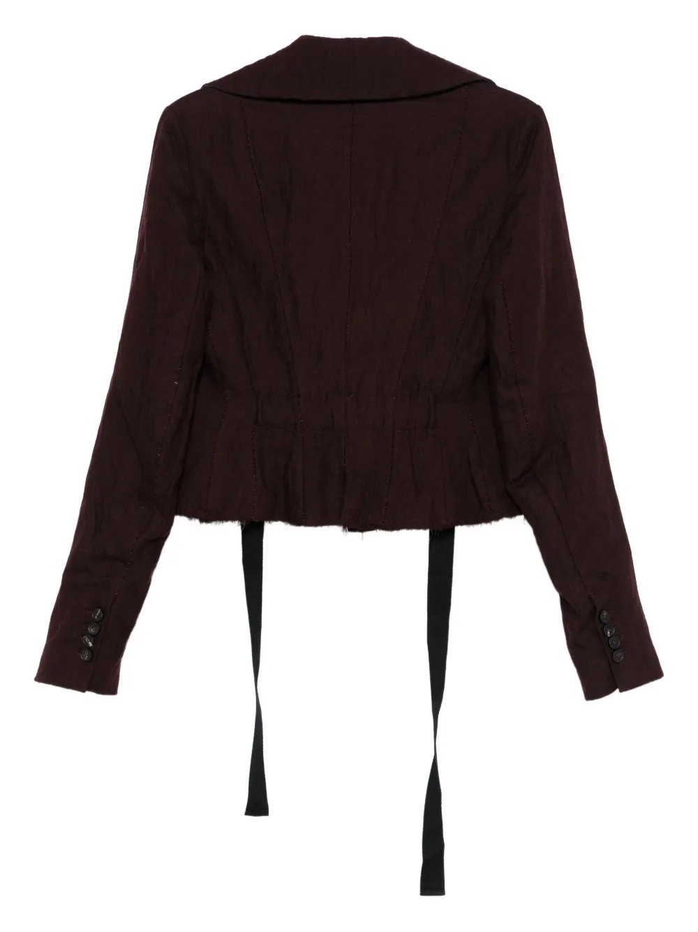 Masnada Strap-detail Raw-cut Blazer In Brown