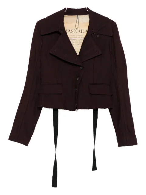 Masnada strap-detail raw-cut blazer
