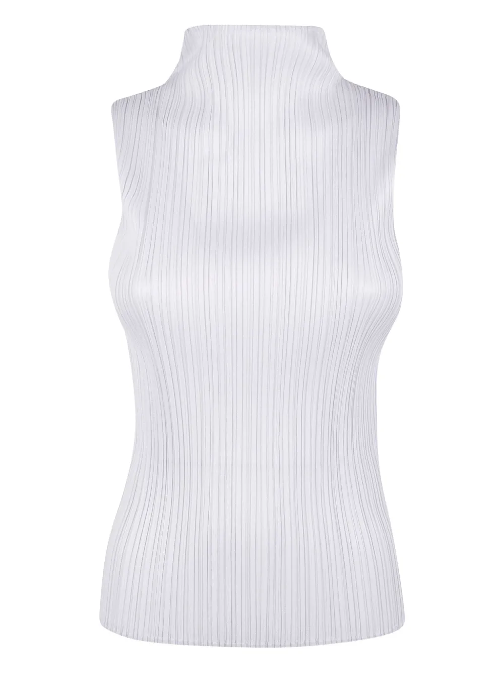 Pleats Please Issey Miyake Basics pleated funnel-neck top | Grey | Image 1