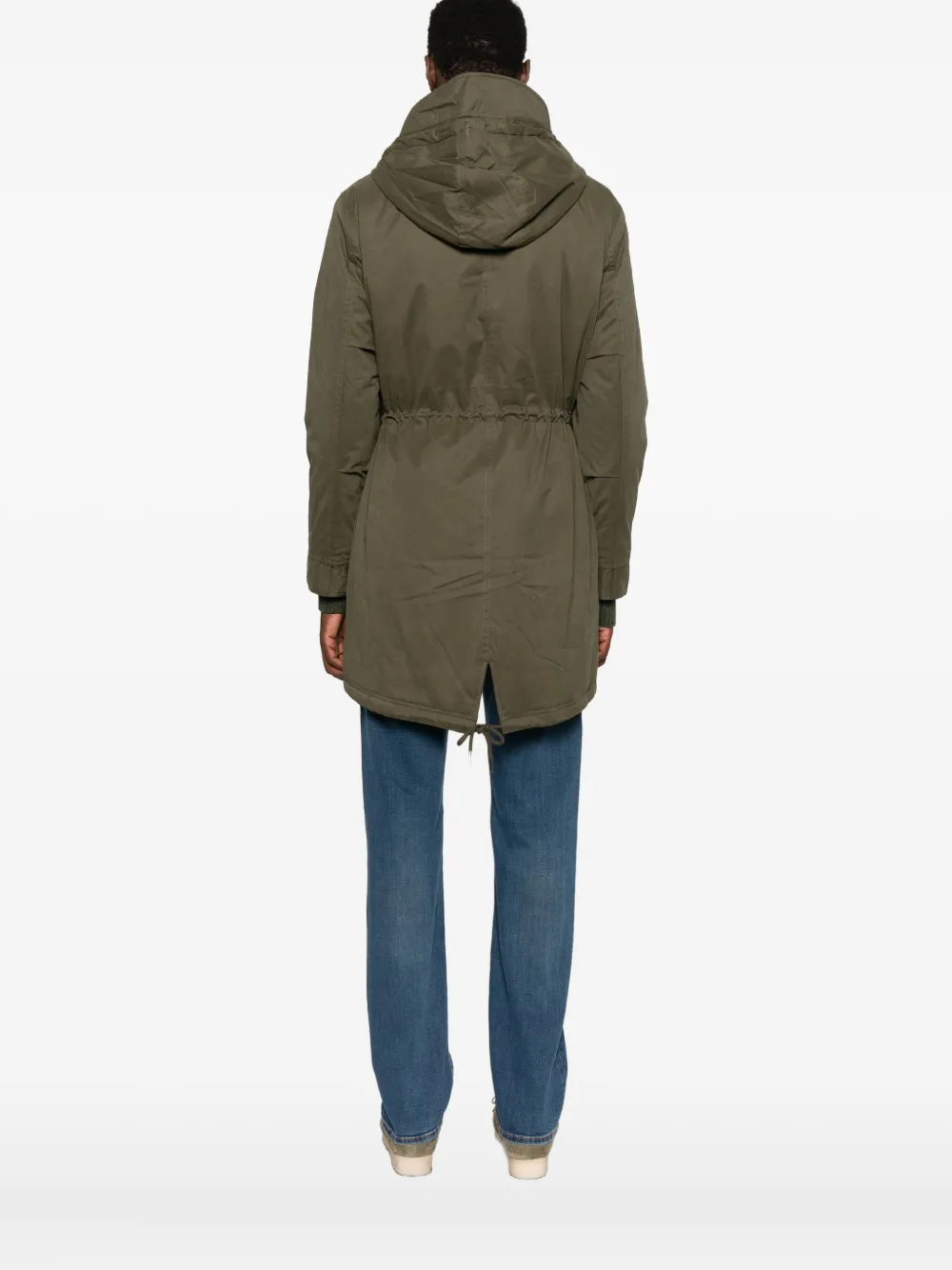 Anerkjendt Hooded Drawstring-hem Jacket In Green