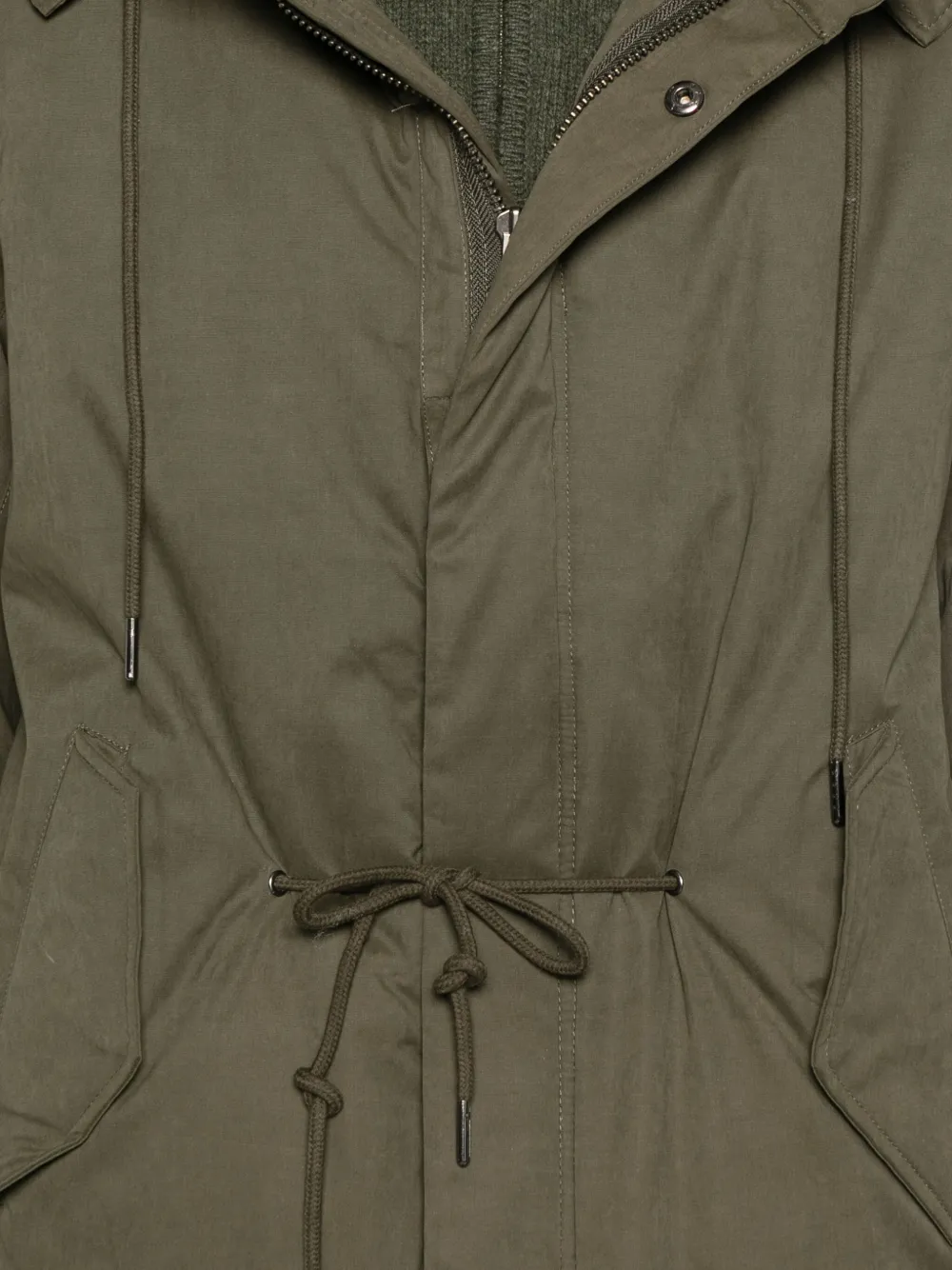 Anerkjendt Hooded Drawstring-hem Jacket In Green