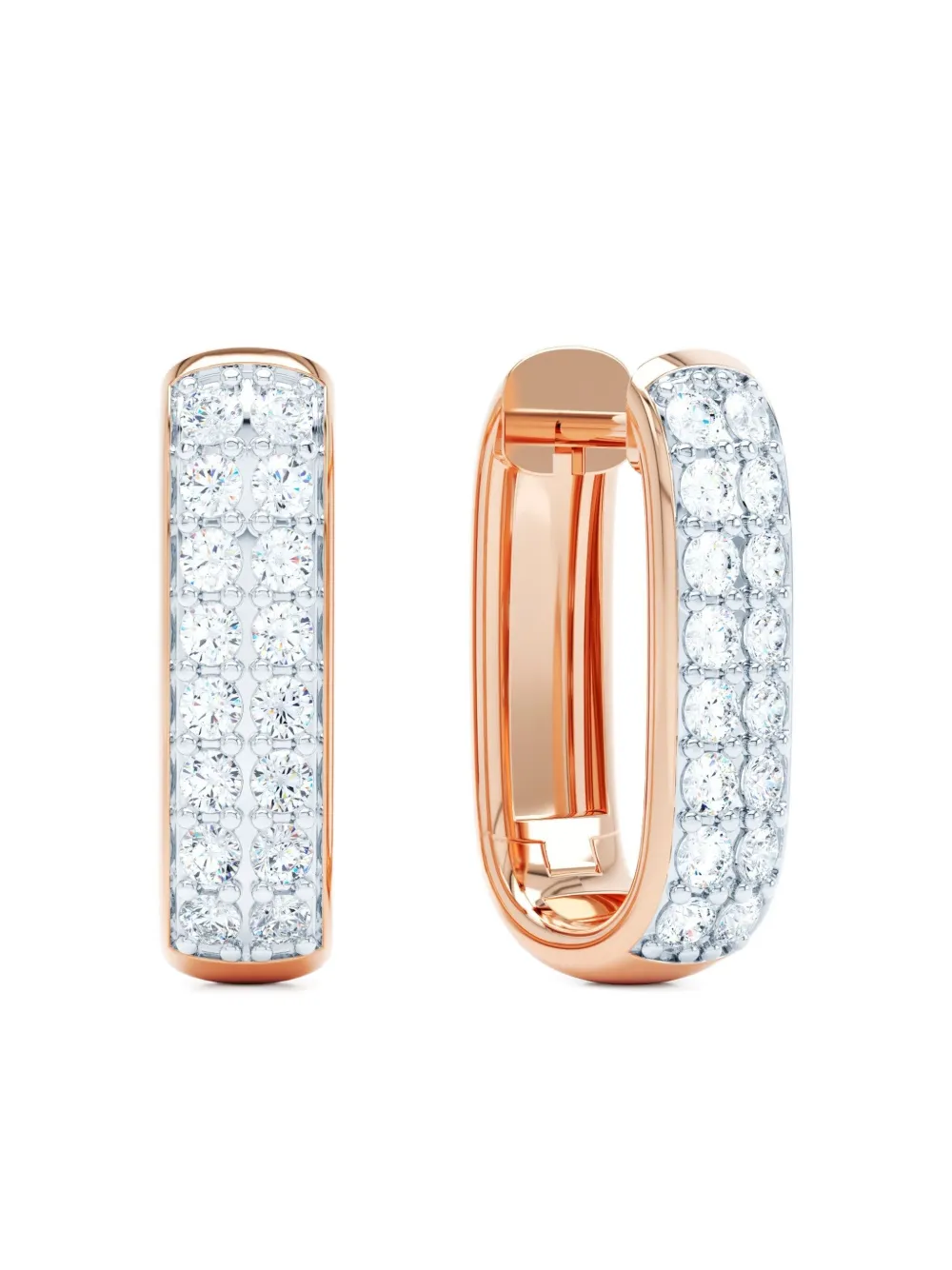 LOEV Orecchini a cerchio Allday in oro rosa 14 carati con diamanti