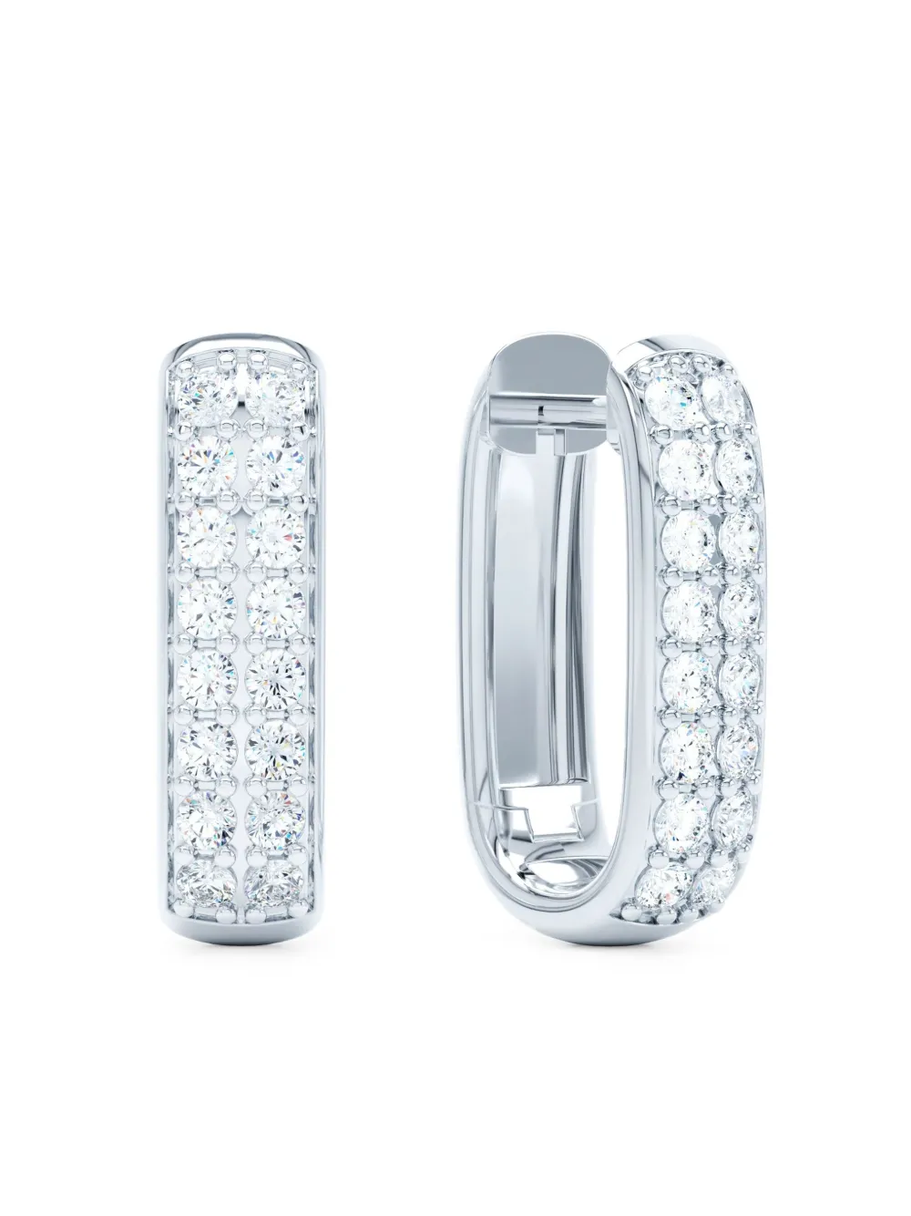 LOEV  14K white gold Allday diamond huggie earrings | Fine Jewelry | Image 2