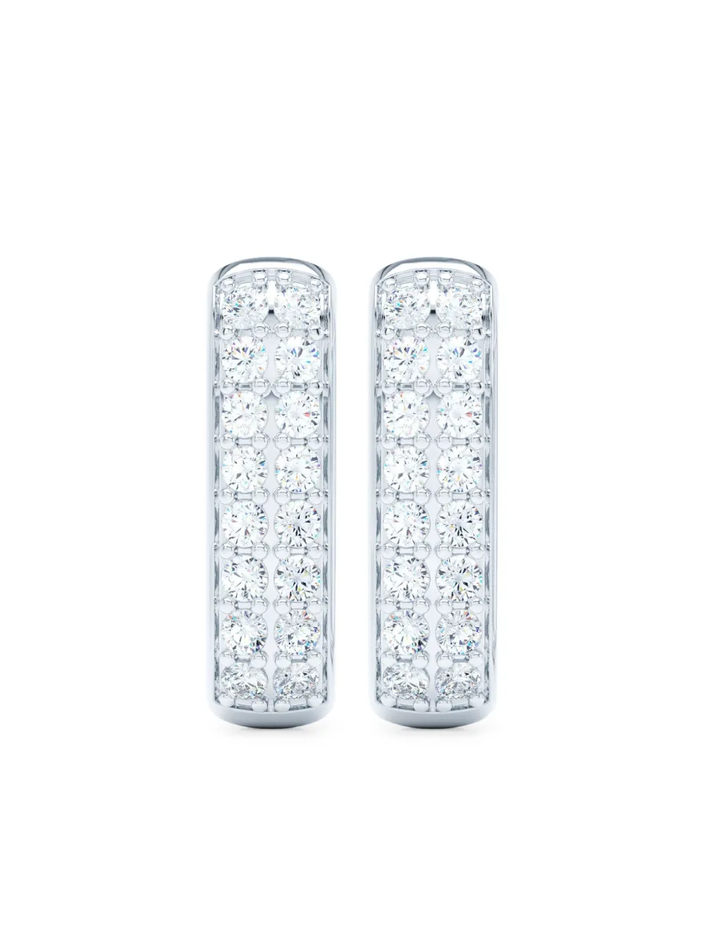 LOEV  14K white gold Allday diamond huggie earrings | Silver | Image 1