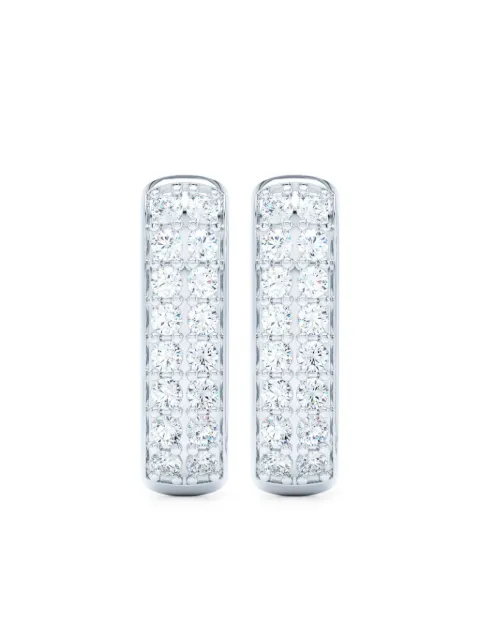 LOEV  aretes huggie Allday en oro blanco de 14kt con diamante