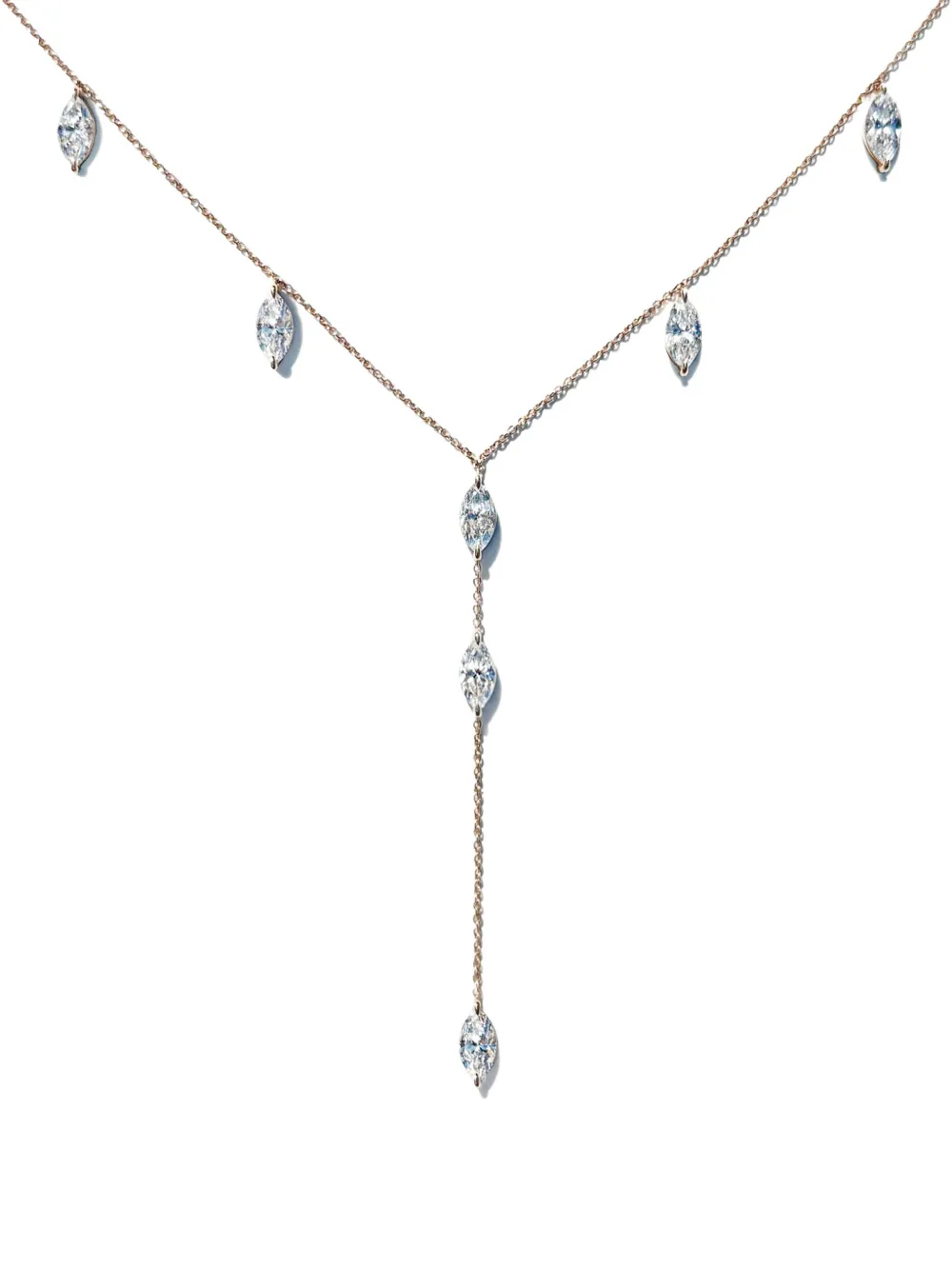 Loev 14k Recycled Rose Gold Diamond Y-shaped Necklace In Brown
