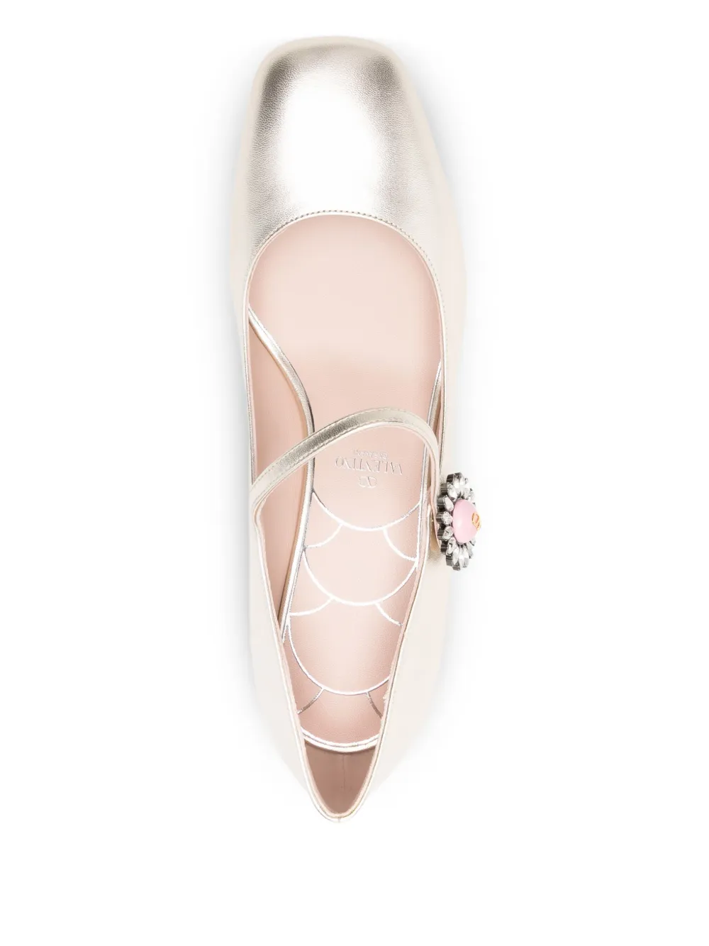 Valentino Garavani 55mm crystal-embellished heeled pumps Zilver