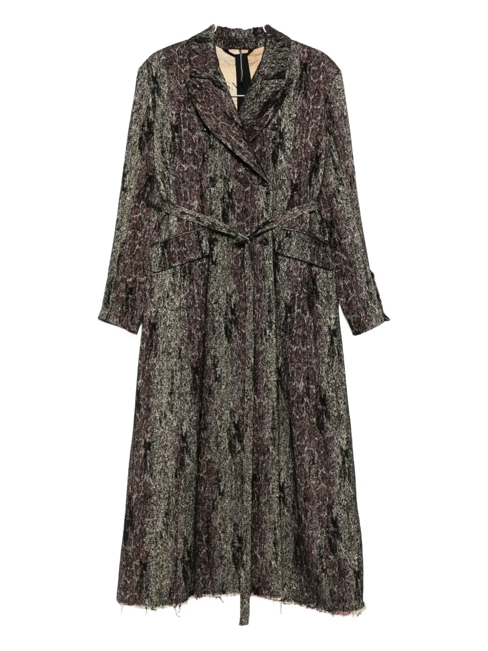 Masnada belted double-breasted coat | Black | Image 1