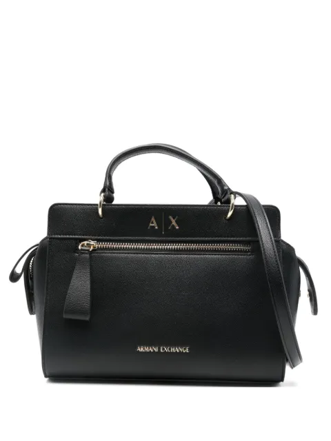 Armani Exchange logo-lettering zip-fastening satchel