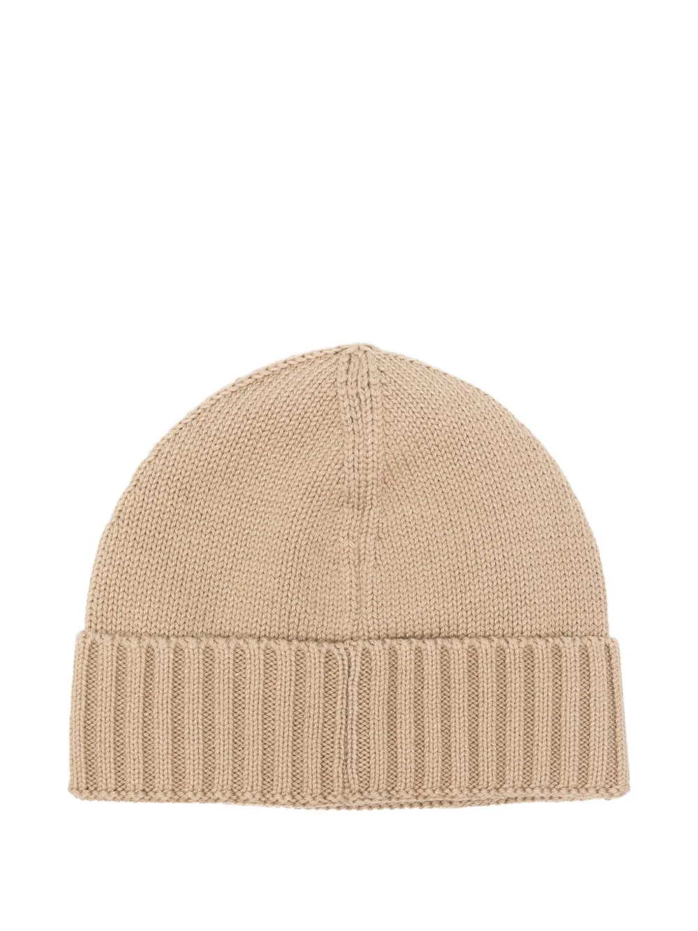 Stone Island Logo-patch Ribbed Beanie In Neutral