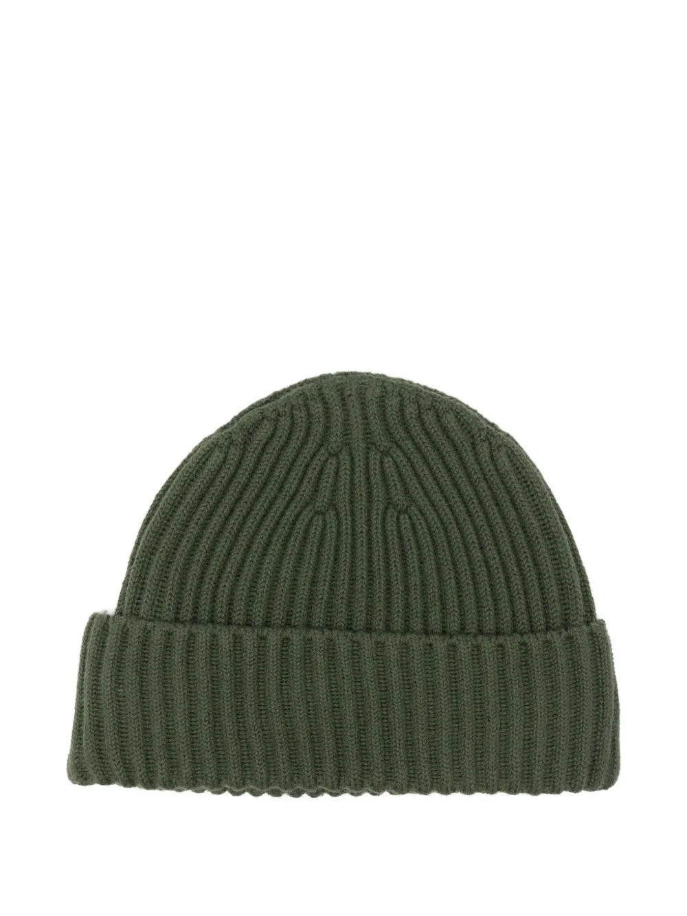 Stone Island Junior logo-patch ribbed beanie - Groen