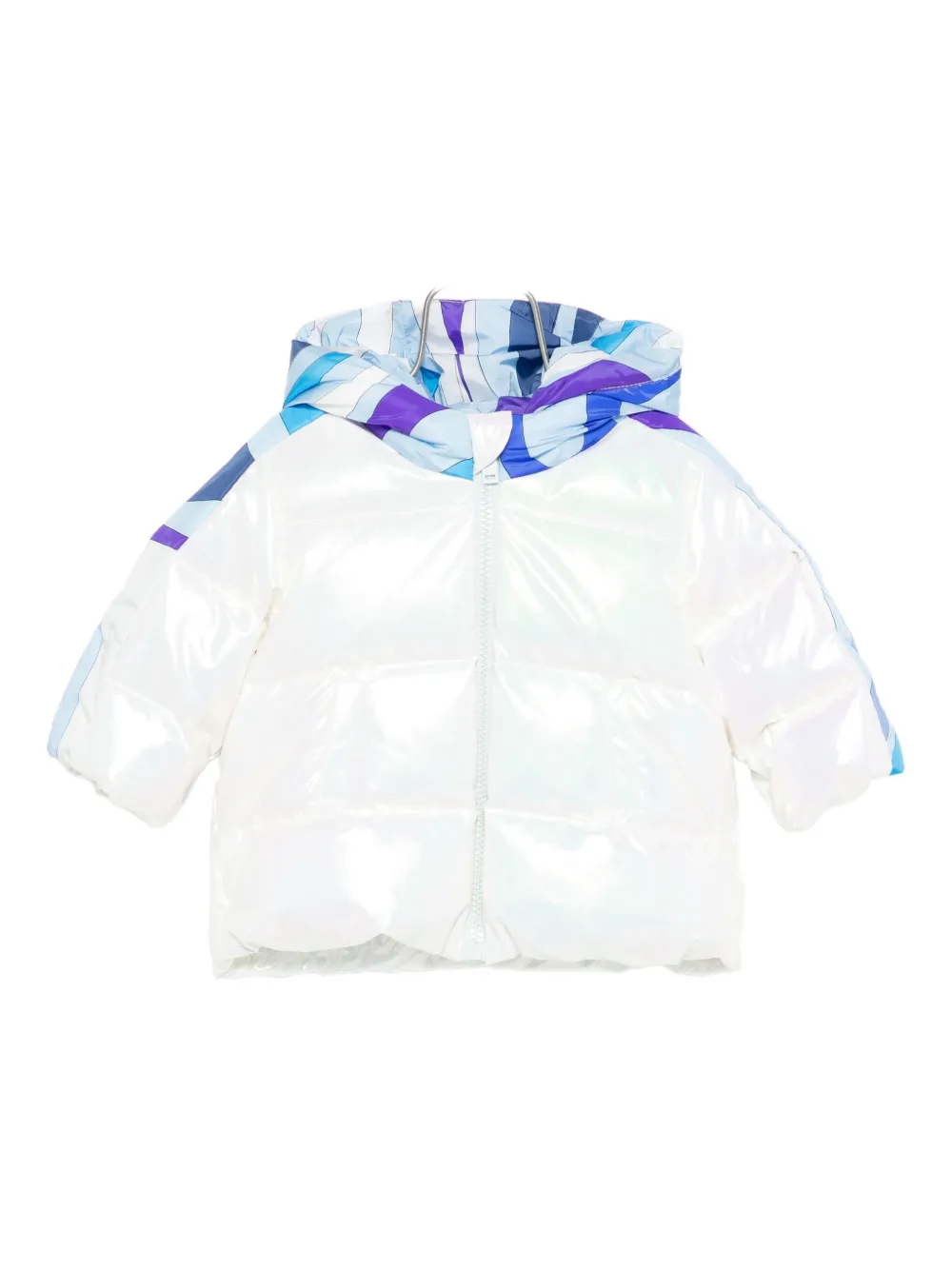 Pucci Junior Patterned-trim Jacket In White