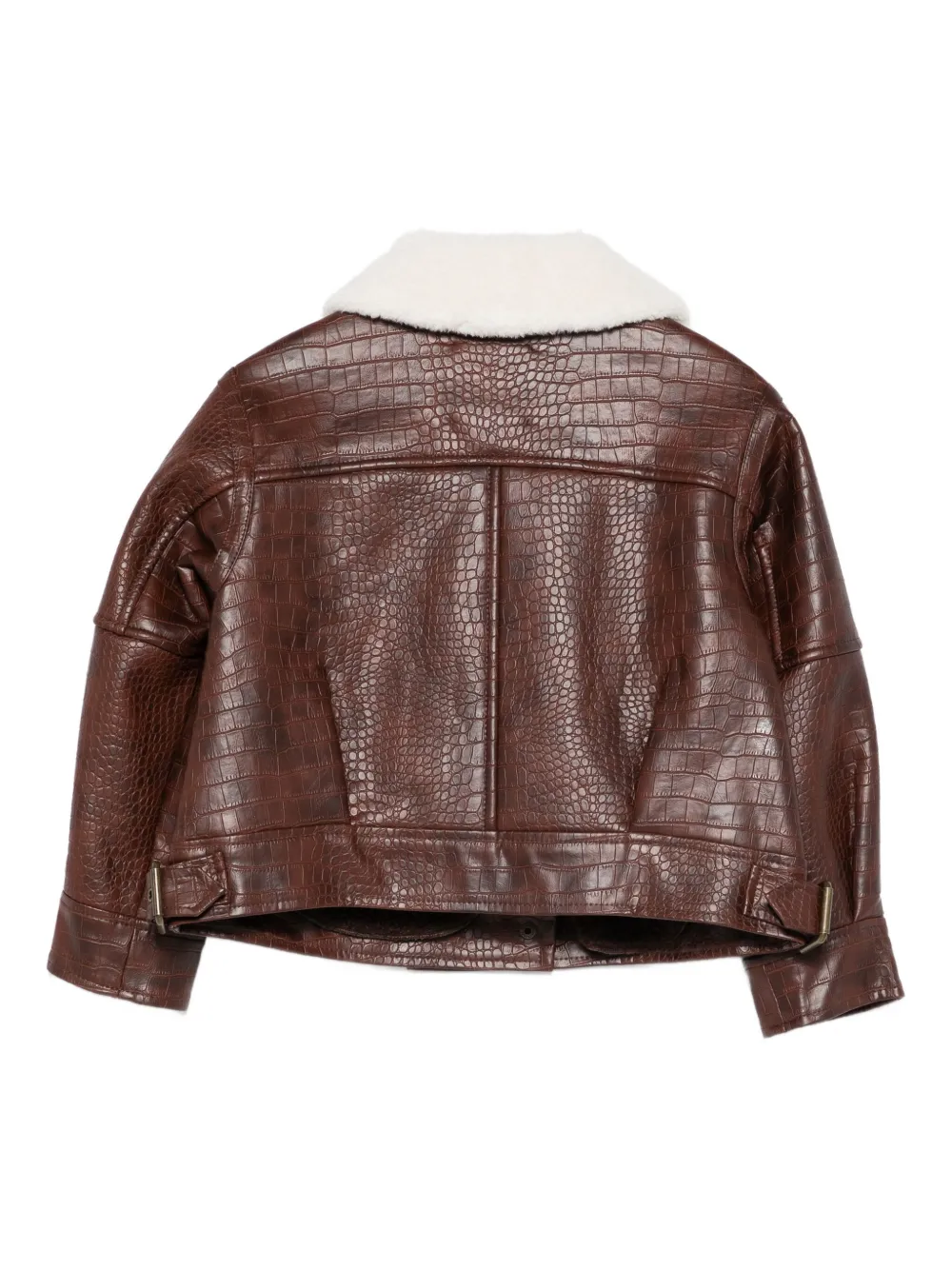 Pinko Kids crocodile-embossed leather jacket | Girls Bomber Jackets | Image 2