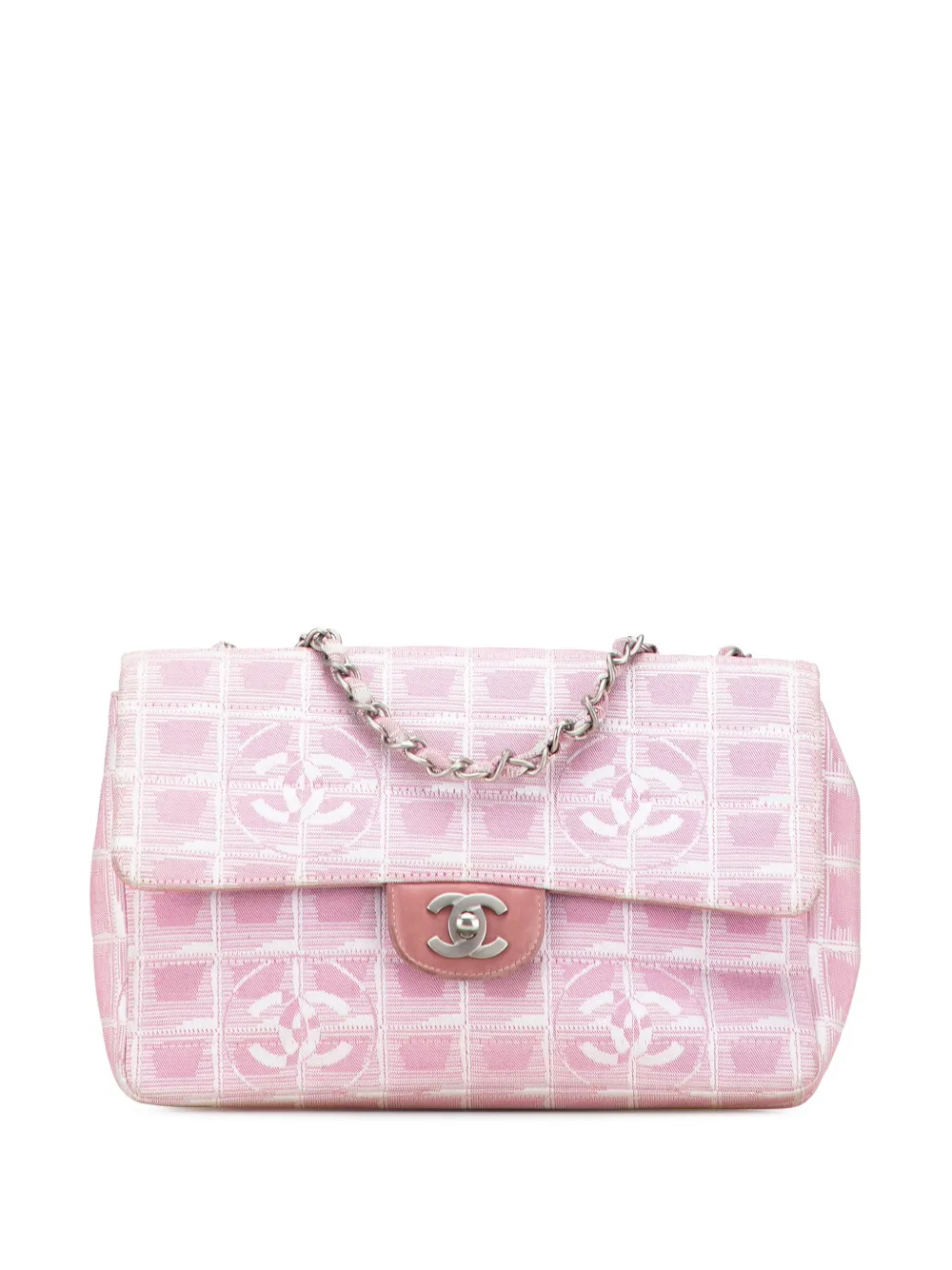 CHANEL Pre-Owned 2000-2002 Medium New Travel Line Nylon Single Flap CHANEL Pre-Owned 2000-2002 Medium New Travel Line Nylon Single Flap