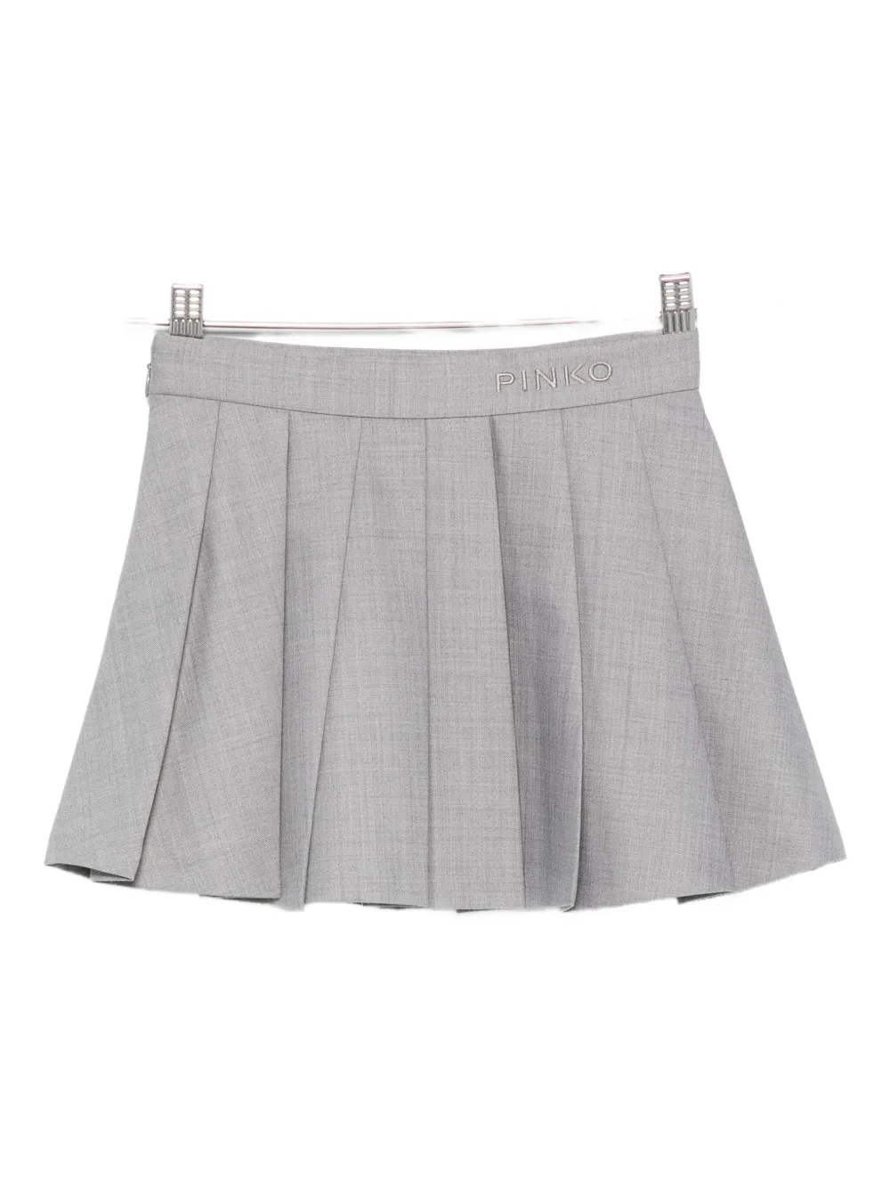 Pinko Kids logo-embroidered pleated skirt | Grey | Image 1