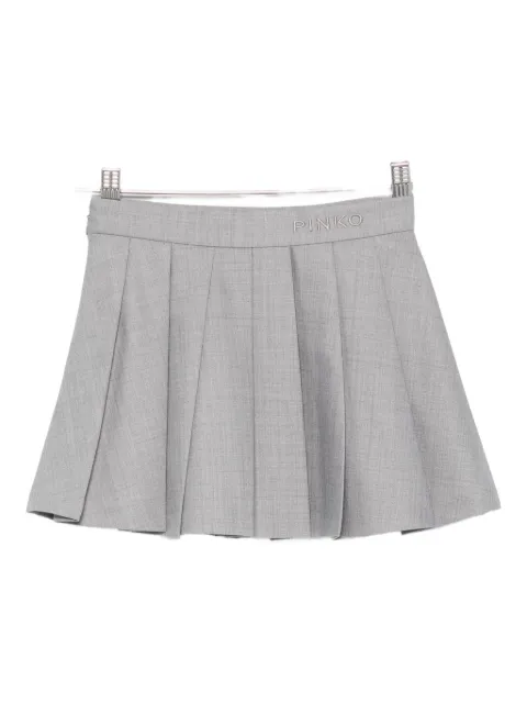 Pinko Kids logo-embroidered pleated skirt
