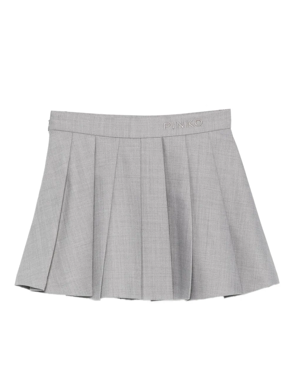 Pinko Kids logo-embroidered pleated skirt - Grigio