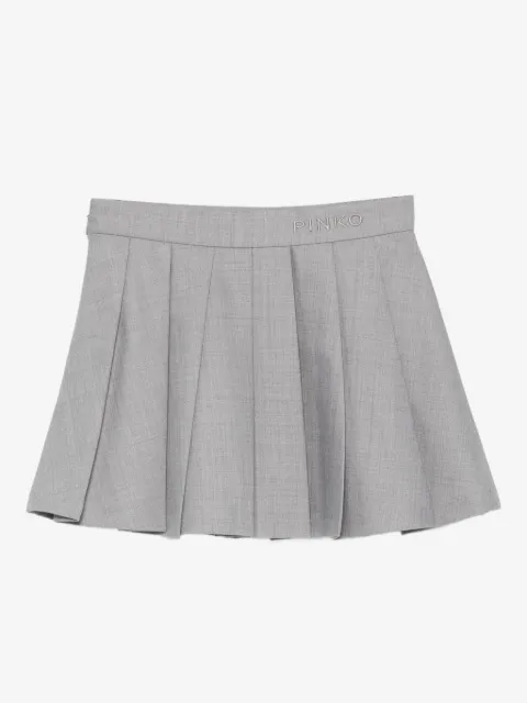 Pinko Kids logo-embroidered pleated skirt