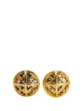 CHANEL Pre-Owned 2008 Gold Plated and Silver Plated CC Round Clip On Earrings costume earrings