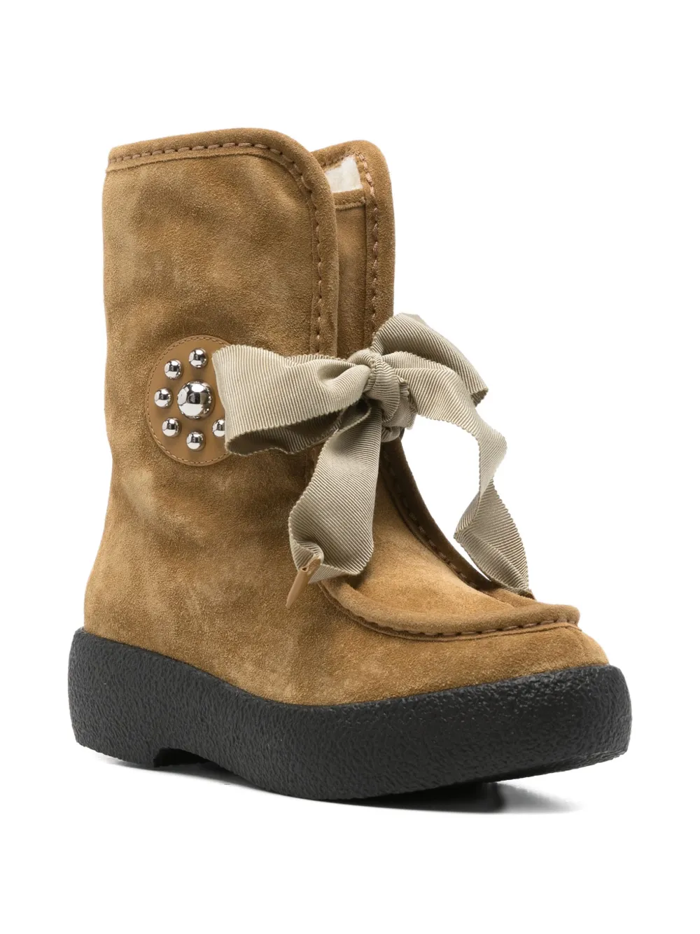Valentino Garavani suede ankle boots Beige