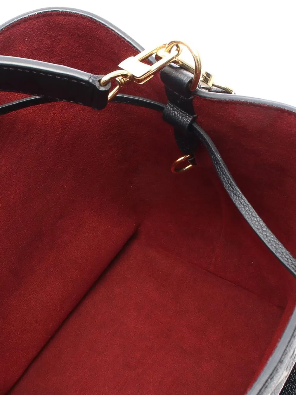 Pre-owned Louis Vuitton 2021-2025 Monogram Giant Bicolor Empreinte Neonoe Mm Bucket Bag In Black