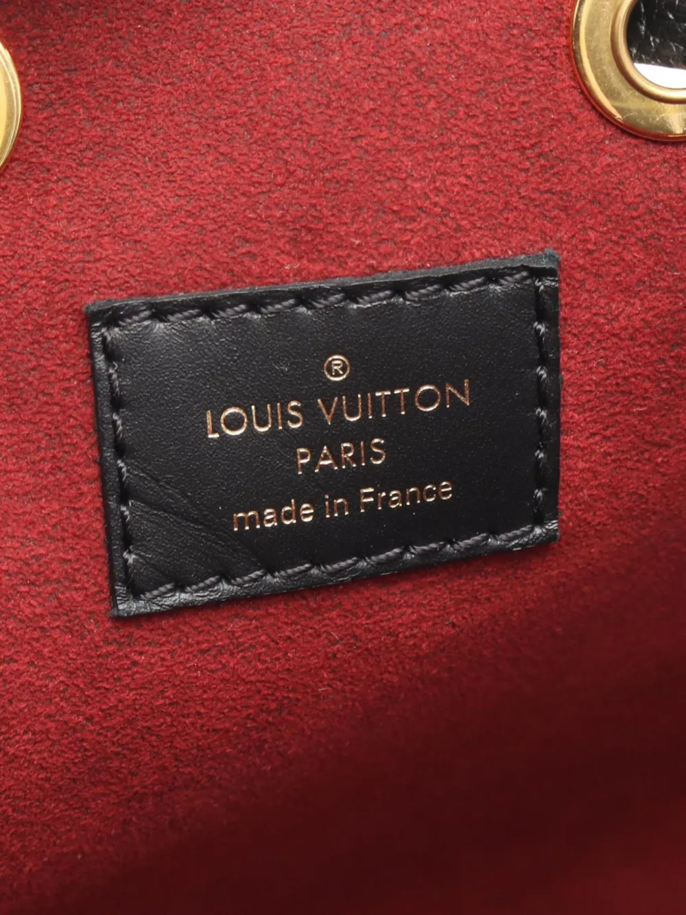 Pre-owned Louis Vuitton 2021-2025 Monogram Giant Bicolor Empreinte Neonoe Mm Bucket Bag In Black
