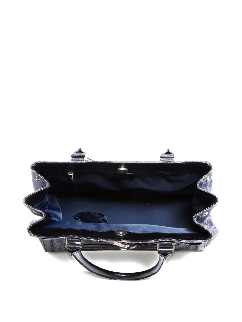 Pre-owned Dior 2000-2005s Trotter-monogram Denim-effect Tote Bag In Blue