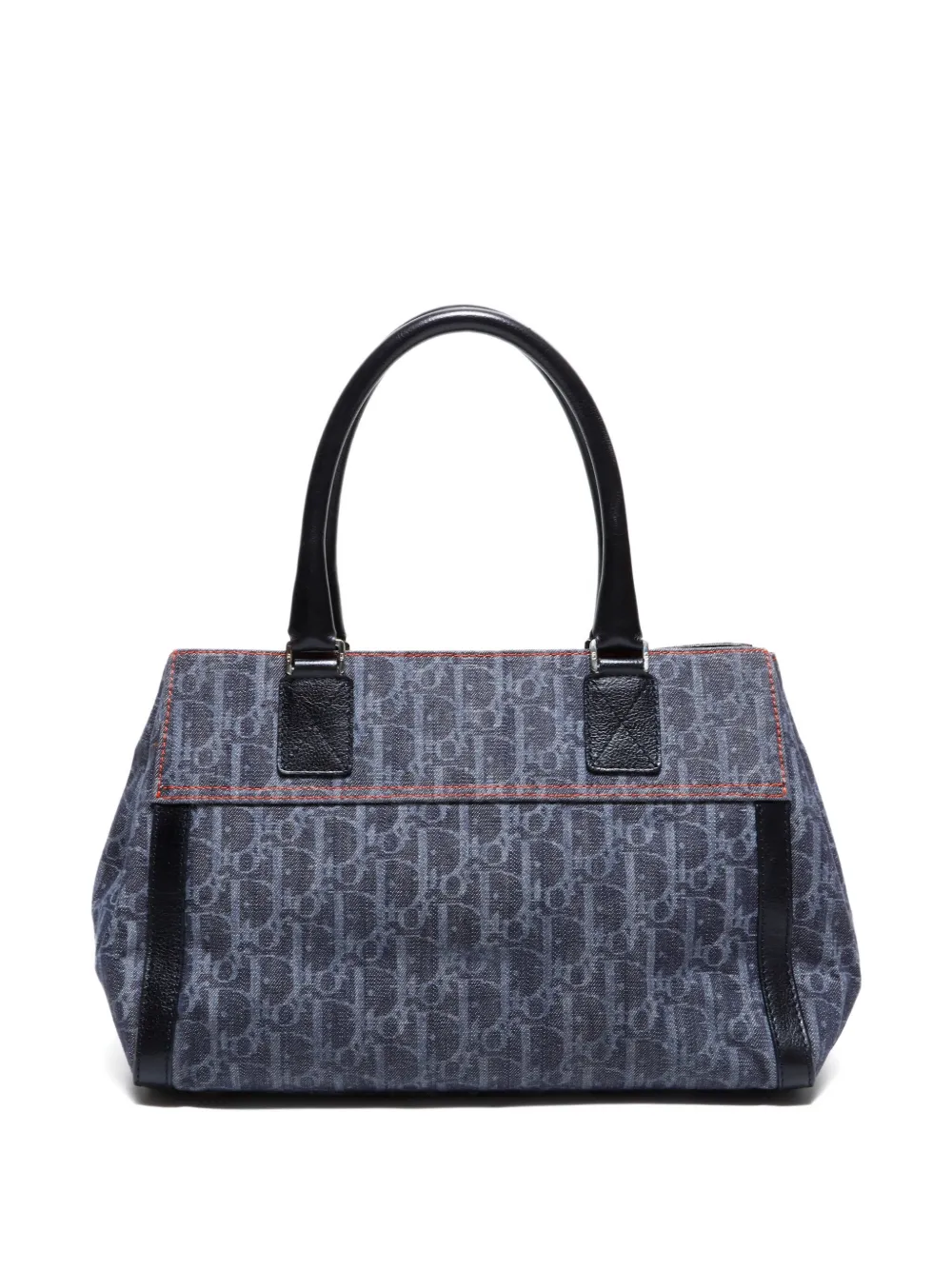 Pre-owned Dior 2000-2005s Trotter-monogram Denim-effect Tote Bag In Blue