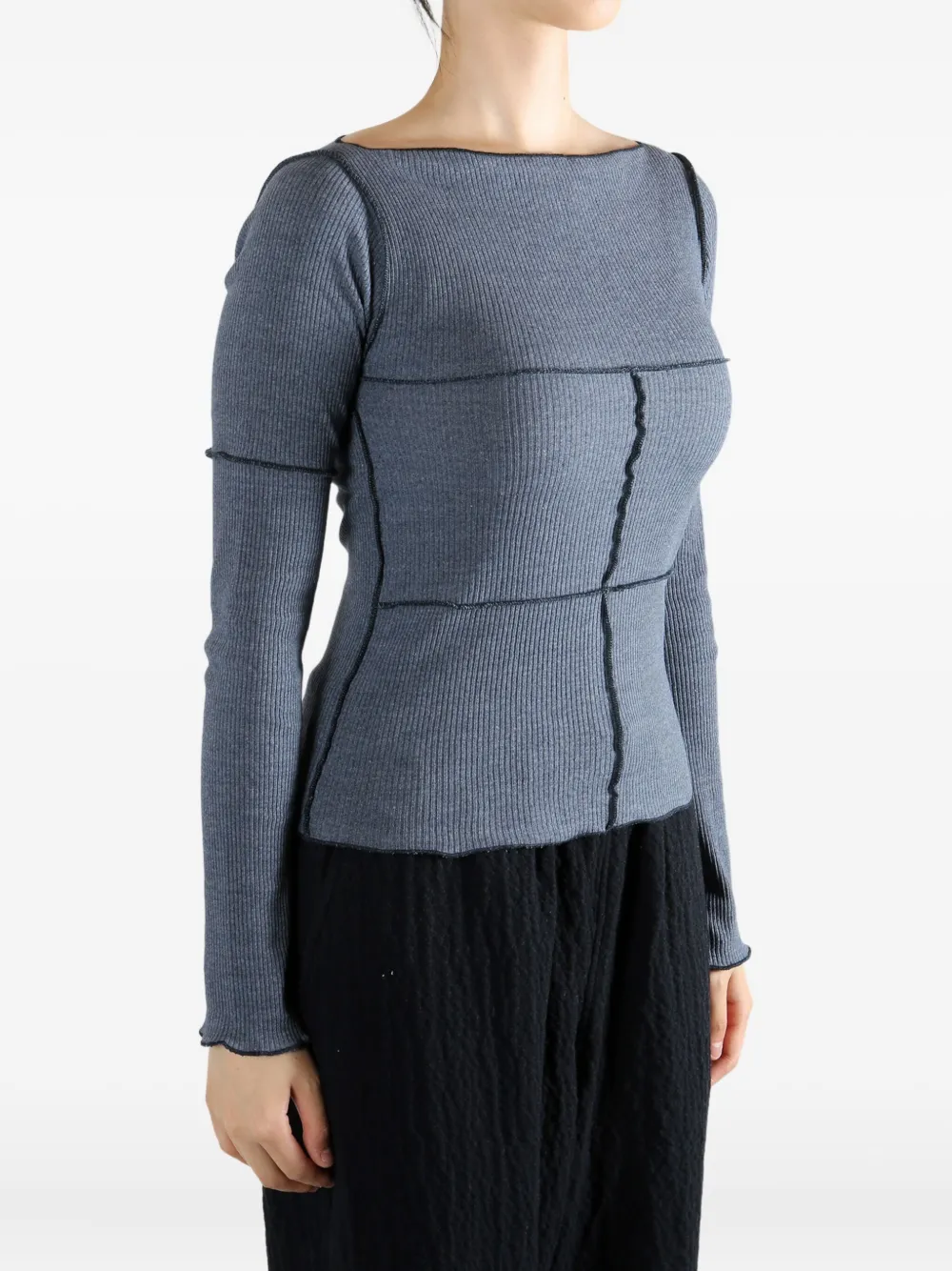 Baserange boat-neck top - Blauw