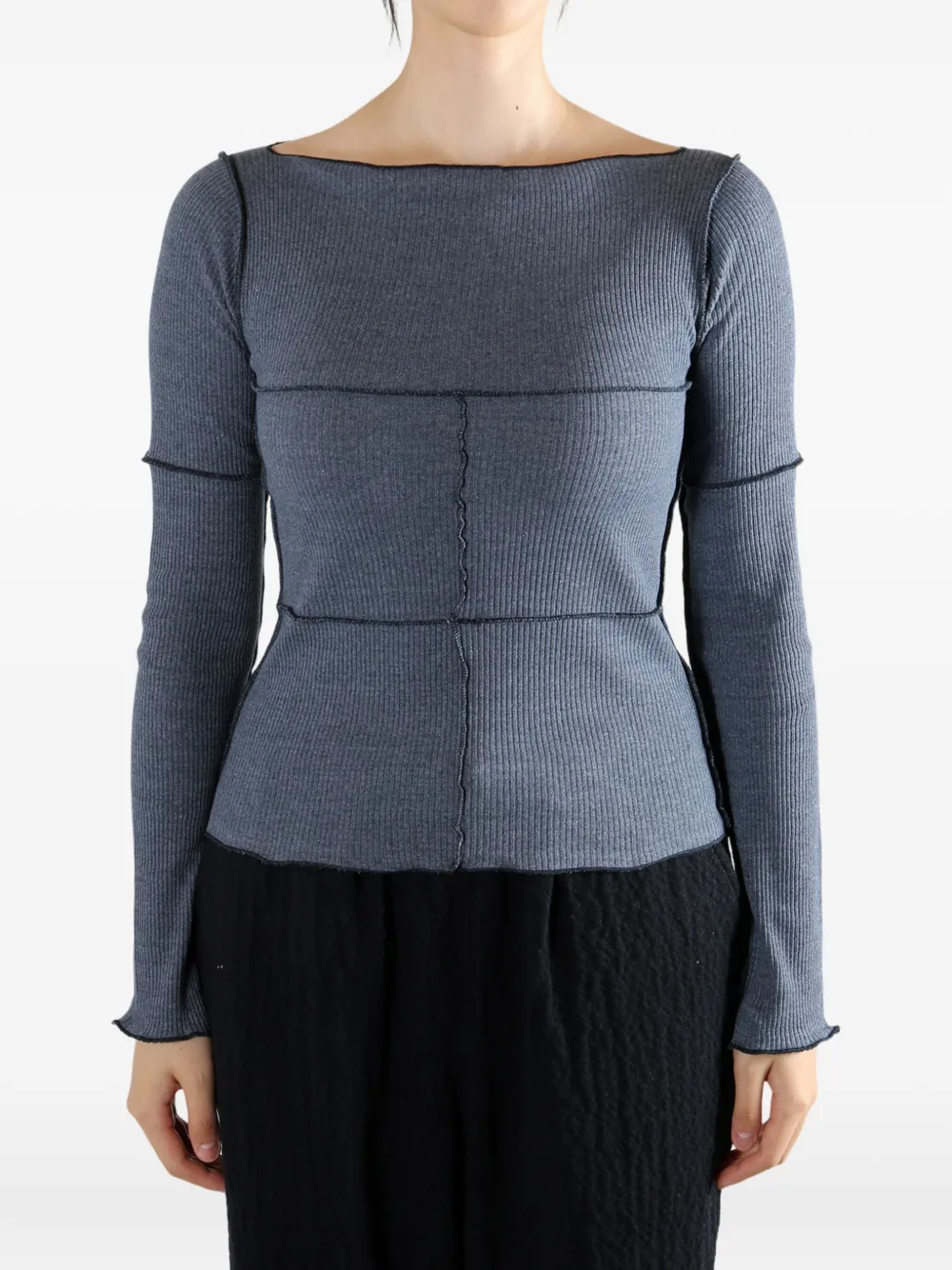 Baserange boat-neck top | Blue | Image 1