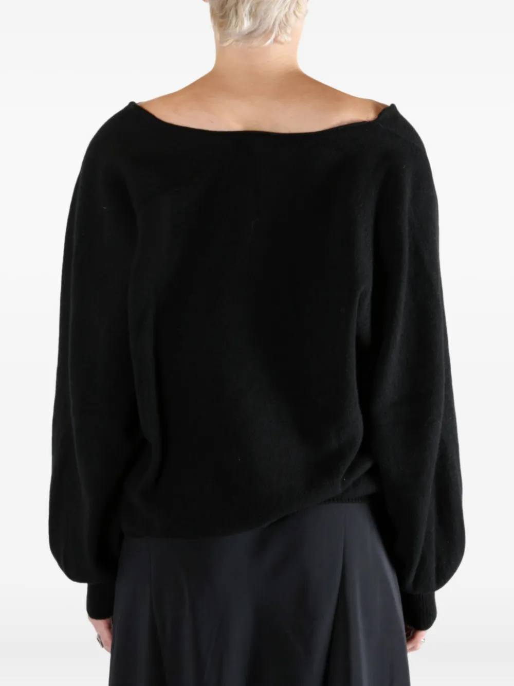 Baserange Deep V-neck Sweater In Black