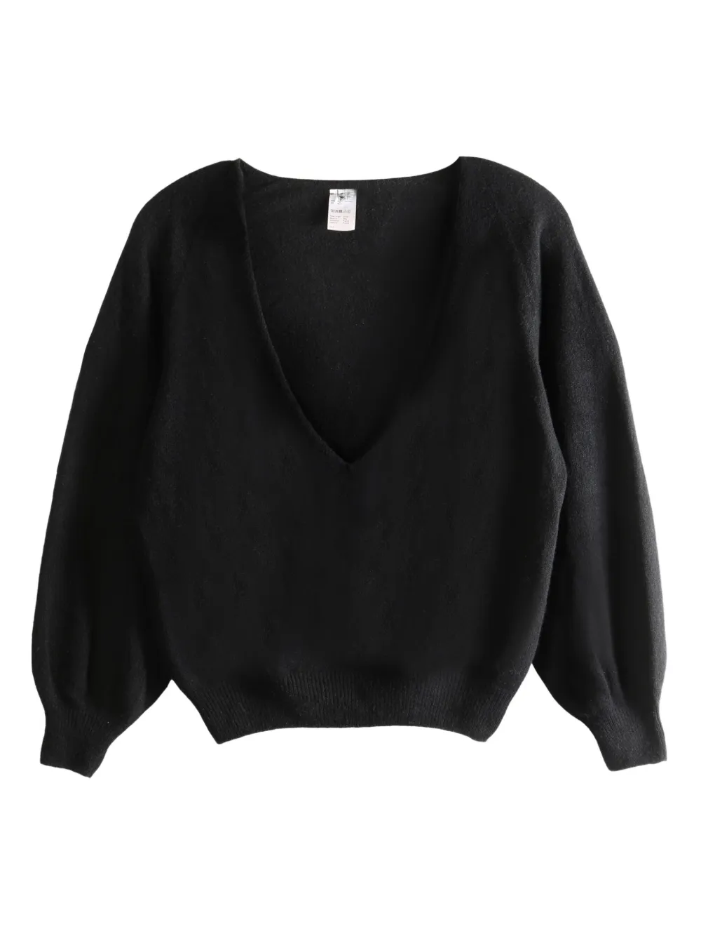 Baserange Deep V-neck Sweater In Black